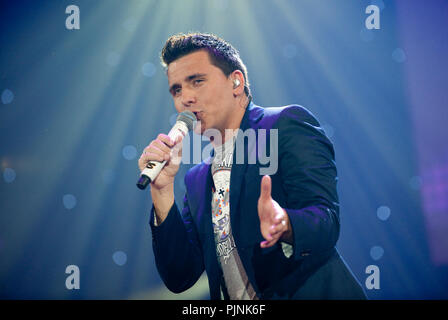 Dutch singer Jan Smit at the Schlagerfestival in Hasselt (Belgium, 02/04/2011) Stock Photo