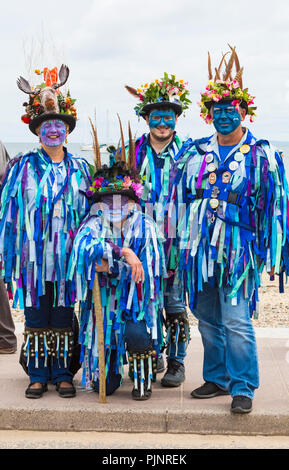 Swanage, Dorset, UK. 8th Sep, 2018. Crowds flock to the Swanage Folk Festival to see the dance groups and music along the seafront. Morris dancers - members of Exmoor Border Morris group. Credit: Carolyn Jenkins/Alamy Live News Stock Photo