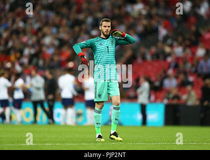 Wembley Stadium, London, UK. 8th Sep, 2018. UEFA Nations League football, England versus Spain; Goalkeeper David de Gea of Spain Credit: Action Plus Sports/Alamy Live News Stock Photo