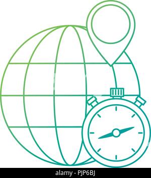 chronometer timer with planet Stock Vector