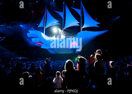 Flemish/Dutch children pop band K3 in concert in the Sportpaleis, Antwerp (Belgium, 03/03/2012) Stock Photo