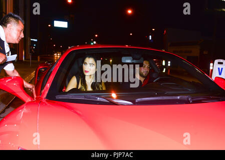 Carla Howe And Parnia Porsche Arriving At Craig's Restaurant On A