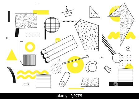 Universal trend halftone geometric shapes set Stock Vector