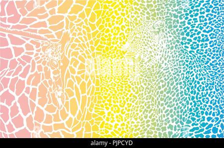 Background giraffe and leopard Stock Vector