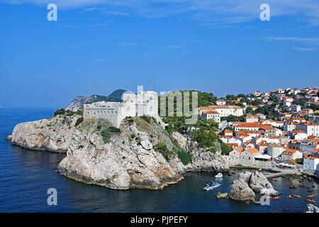 Views of the harbour entrances to Dubrovnik Old town, Croatia. Stock Photo