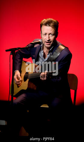 Belgian singer Marka playing his show 'Marka Se Reprend' in Brussels (Belgium, 06/12/2013) Stock Photo