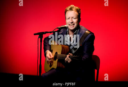 Belgian singer Marka playing his show 'Marka Se Reprend' in Brussels (Belgium, 06/12/2013) Stock Photo