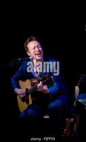 Belgian singer Marka playing his show 'Marka Se Reprend' in Brussels (Belgium, 06/12/2013) Stock Photo