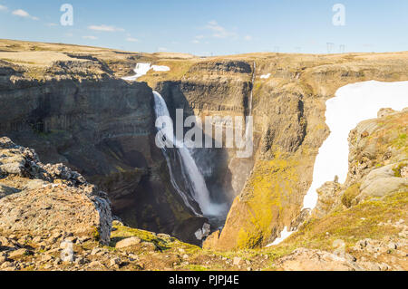 Beautiful view of Haifoss waterfall - Iceland Stock Photo