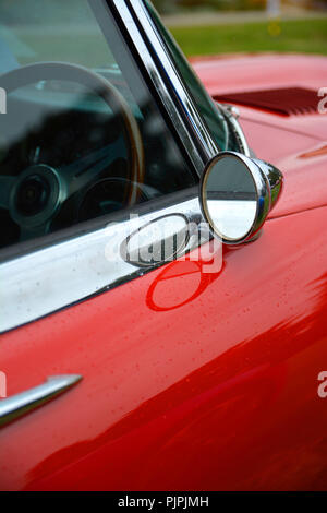 Close up picture of a classic Jaguar E Type car Stock Photo