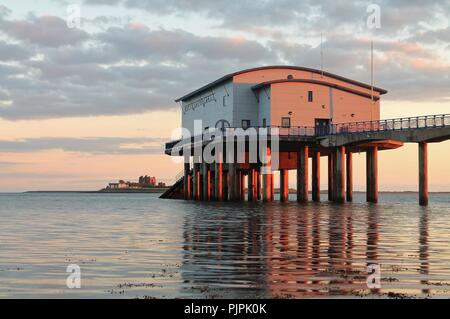 UK Cumbria, Roa Island Lifeboat Station. Situated on the Cumbrian Coast Rampside. Nearby is Barrow In Furness and Walney Island. Stock Photo