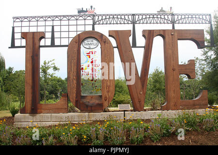 Love sculpture in Farmville, VA, USA Stock Photo