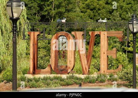 Love sculpture in Farmville, VA, USA Stock Photo