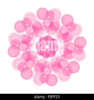 pink mandala watercolor bubble pattern on white background, vector illustration Stock Vector