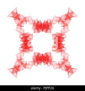 red mandala watercolor square pattern on white background, vector illustration Stock Vector