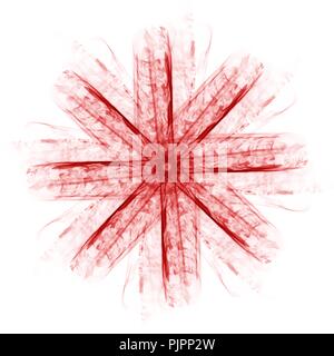 red lucent mandala star watercolor pattern on white background, vector illustration Stock Vector