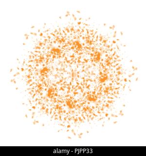 orange yellow mandala lace ornament watercolor pattern on white background, vector illustration Stock Vector