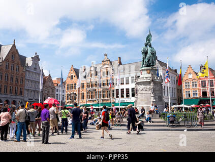 Grote Markt square in Bruges Stock Photo