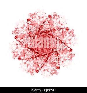 red mandala ornament watercolor pattern on white background, vector illustration Stock Vector