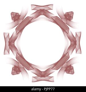 red mandala mirror watercolor pattern on white background, vector illustration Stock Vector