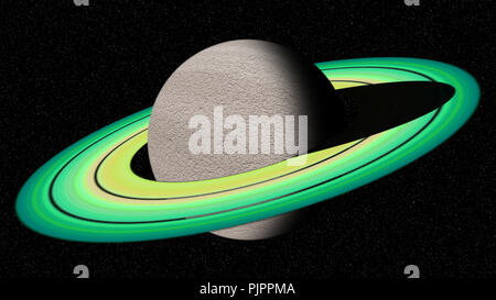 Saturn like planet in deep space Stock Photo