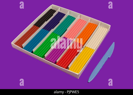 Colorful Plasticine Modeling Clay Sticks Isolated Stock Photo 2106688658
