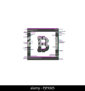 Bitcoin coin with fast speed motion lines and glitch frames set. Geometric shapes with distortion effect.Glow Design for Graphic Design. Vector Illustration Stock Vector