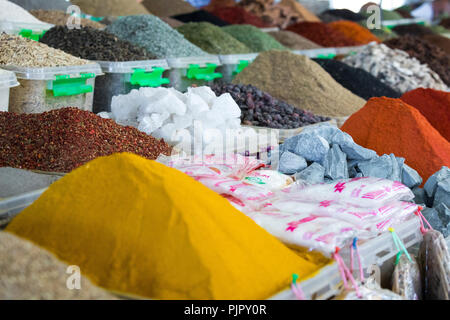 Traditional bazaar with spices in Tashkent, Uzbekistan. Stock Photo