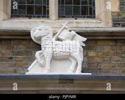 The Lamb of God, Agnus Dei, on Middle Temple lane, Inns of Court, London, UK Stock Photo