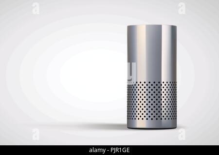 smart speaker on grey Stock Vector