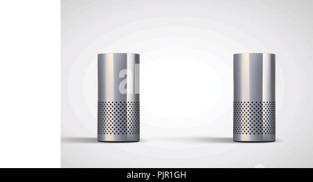 smart speakers on grey Stock Vector