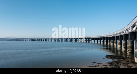 Rail Bridge over the River Tay, Scotland Stock Photo