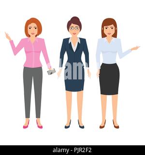 Office Businesswoman Outfit Character Vector Illustration Graphic Design Template Stock Vector