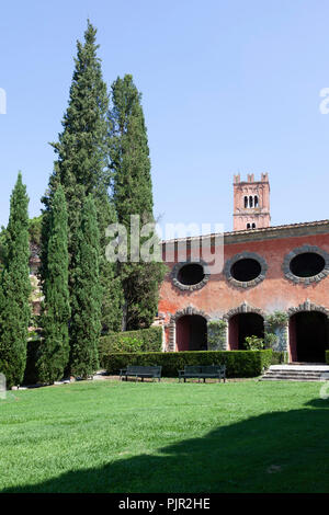The orangery of the Grabau villa, at San Pancrazio (Lucca-Tuscany-Italy). Empty at the time of the photograph, it is used for stocking citrus fruits. Stock Photo
