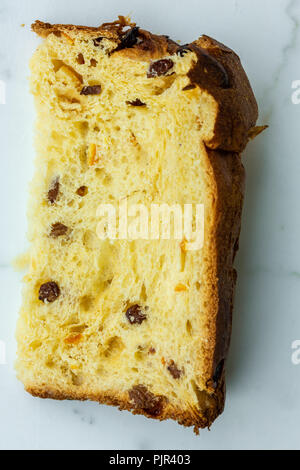 slice of panettone view from above Stock Photo