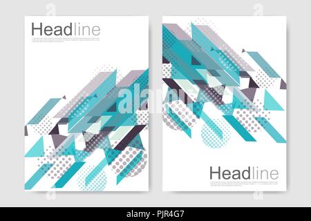 Business templates brochure. Applicable for flyer, cover annual report, placards, brochures, posters, banners. Vector illustrations. Stock Vector
