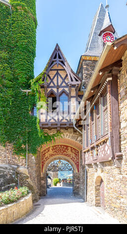 COCHEM, GERMANY, Rhineland-Palatinate - 2018, JUNE 26: Inside Reichsburg castle in summer time Stock Photo