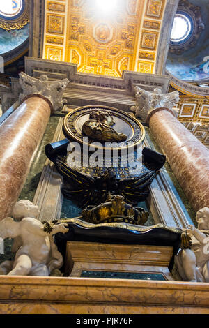 St. Peter's Cathedral interior in Vatican city Italy. Stock Photo