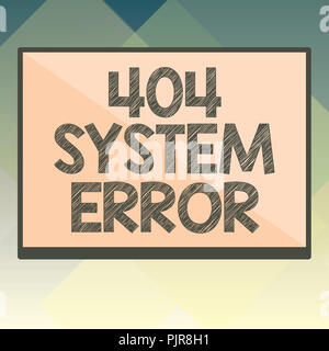 Handwriting text 404 System Error. Concept meaning message appears when website is down and cant be reached. Stock Photo