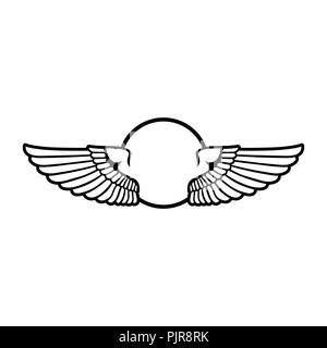Circular Open Wings Badge Vector Symbol Graphic Logo Design Template Stock Vector