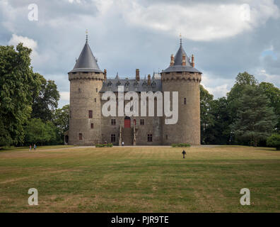 Castle Chateaubriand in Combourg in Brittany, seen from the castle park. Stock Photo