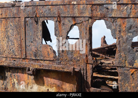 Shipwreck on Fraser Island, Australia, wasted and weathered Stock Photo