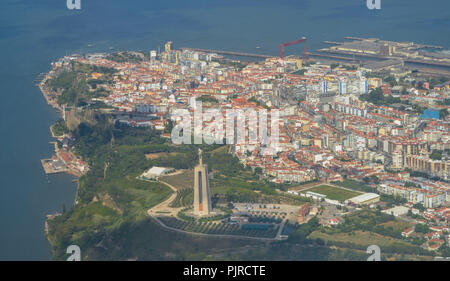 Aerial picture, Almada, Lisbon, Portugal, Luftbild, Lissabon Stock Photo