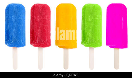 Popsicles popsicle collection assorted ice cream lolly icecream ice-cream summer isolated on a white background Stock Photo