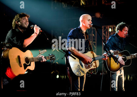 Concert of the Belgian band Milow with the Scottish duo Martin & James in the Amerikaans Theater, Brussels (Belgium, 21/11/2011) Stock Photo