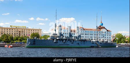 Aurora cruiser in Saint-Petersburg, Russia. Stock Photo