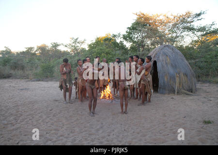 life in a san village in namibia, africa Stock Photo