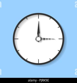 Realistic clock countdown icon in flat style. Time chronometer vector illustration on white isolated background. Clock business concept. Stock Vector