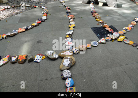 Manila, Philippines - Dec 21, 2015. Art exhibition at Ayala Museum. Manila is the center of culture economy and government of the Philippines. Stock Photo