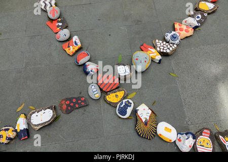 Manila, Philippines - Dec 21, 2015. Art exhibition at Ayala Museum. Manila is the center of culture economy and government of the Philippines. Stock Photo